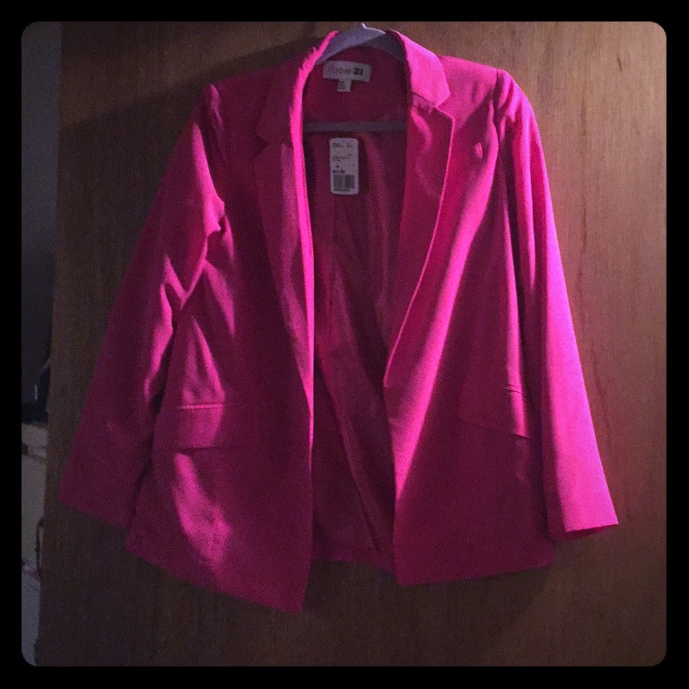 Hot pink oversized blazer